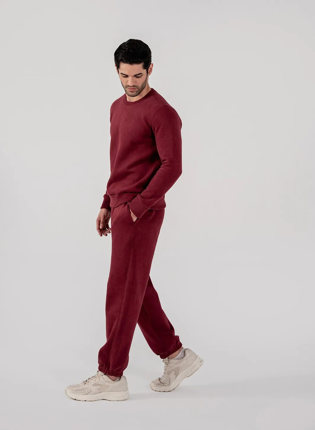 Men's Fleece Sweatshirt (Burgundy)