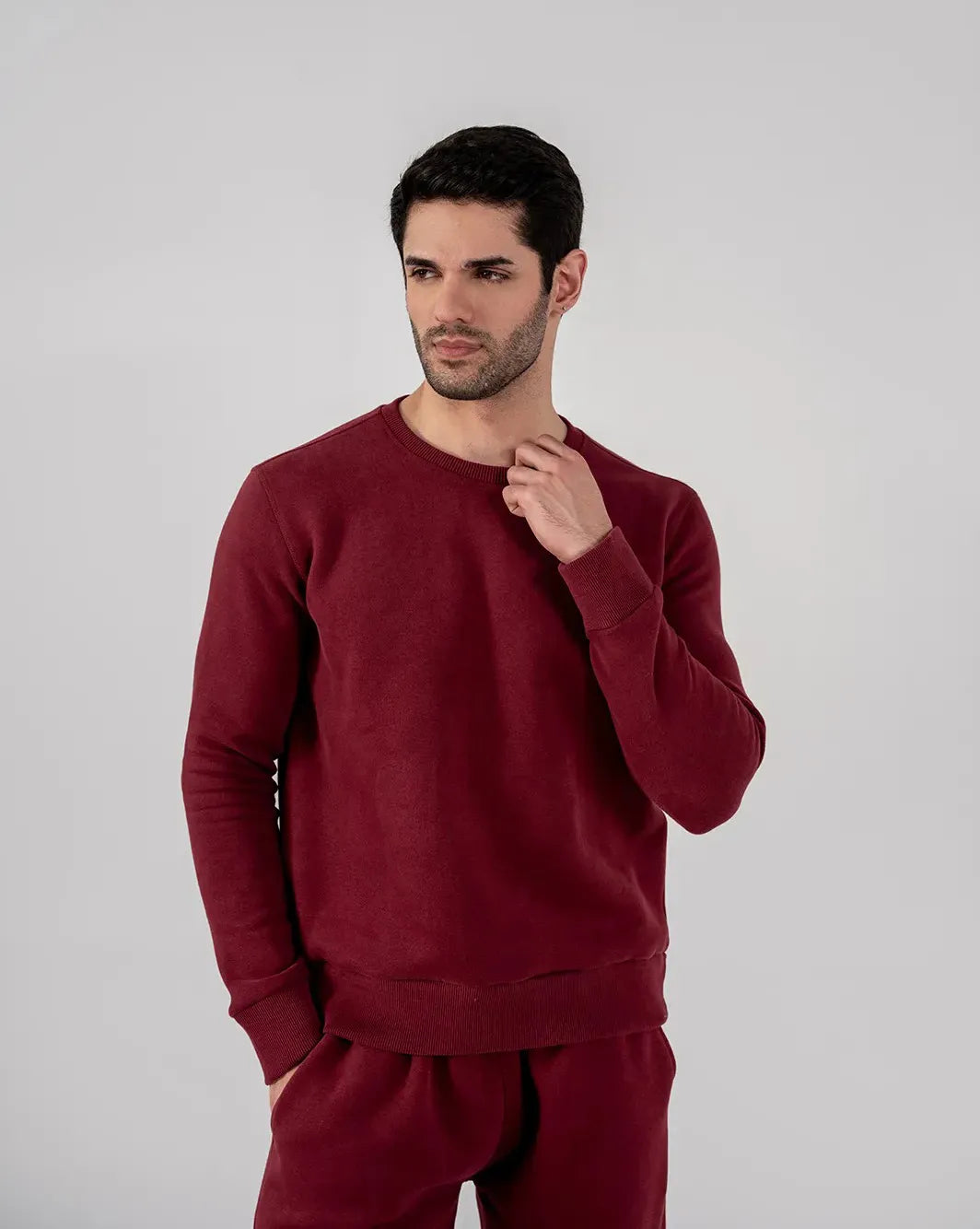 Men's Fleece Sweatshirt (Burgundy)