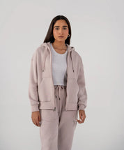Ladies Fleece Zipper Hoodie (Purple Haze)