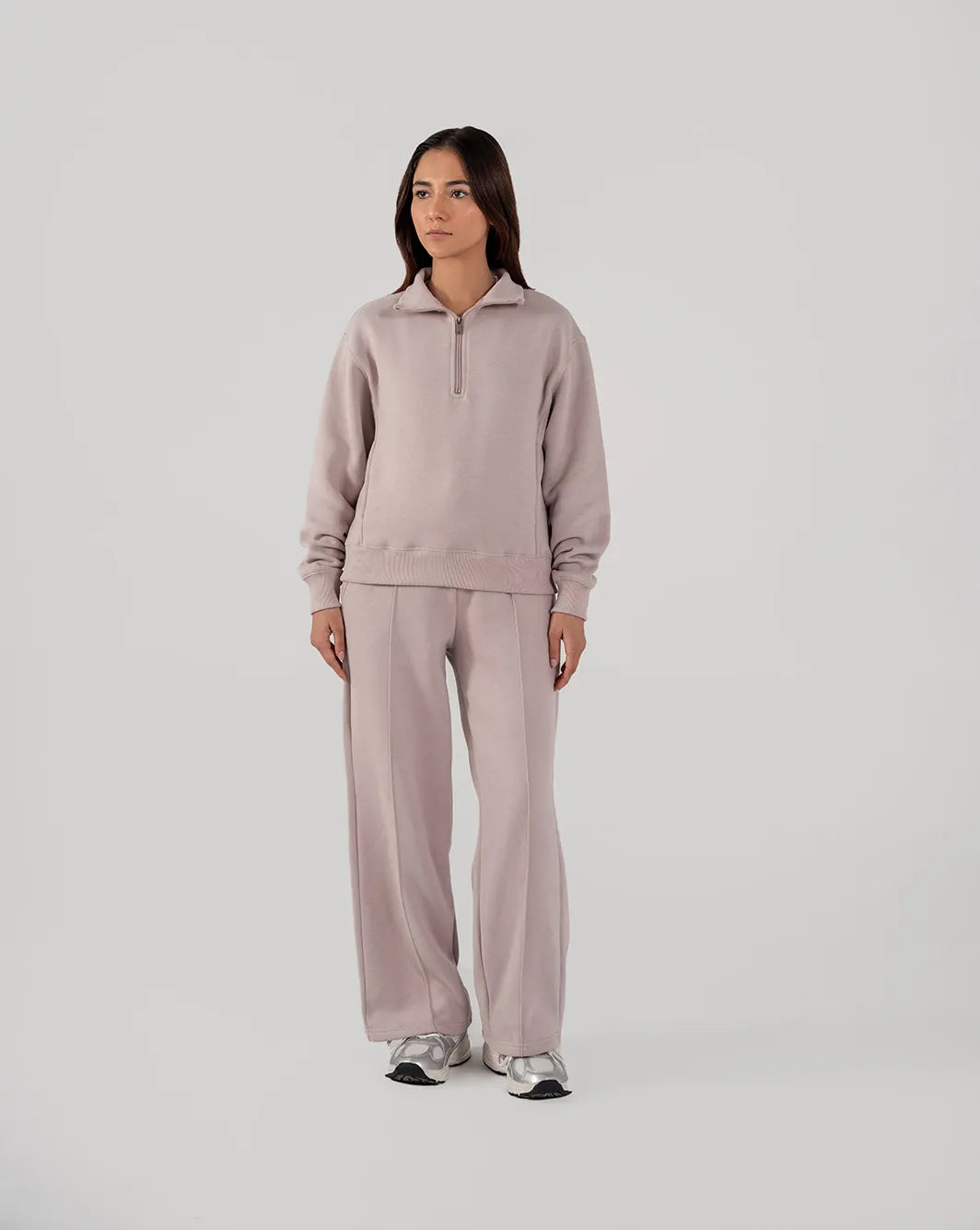 Ladies Fleece Half Zipper (Purple Haze)