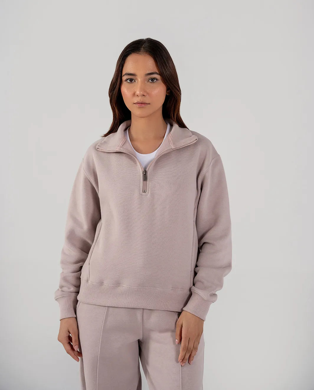 Ladies Fleece Half Zipper (Purple Haze)