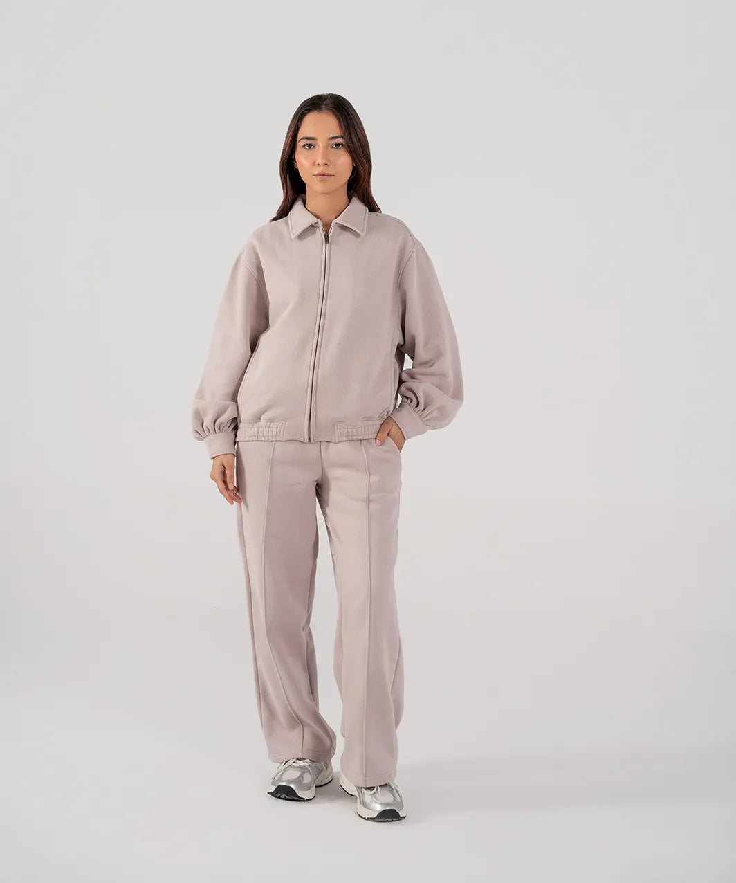 Ladies Collar Zip Jacket (Purple Haze)