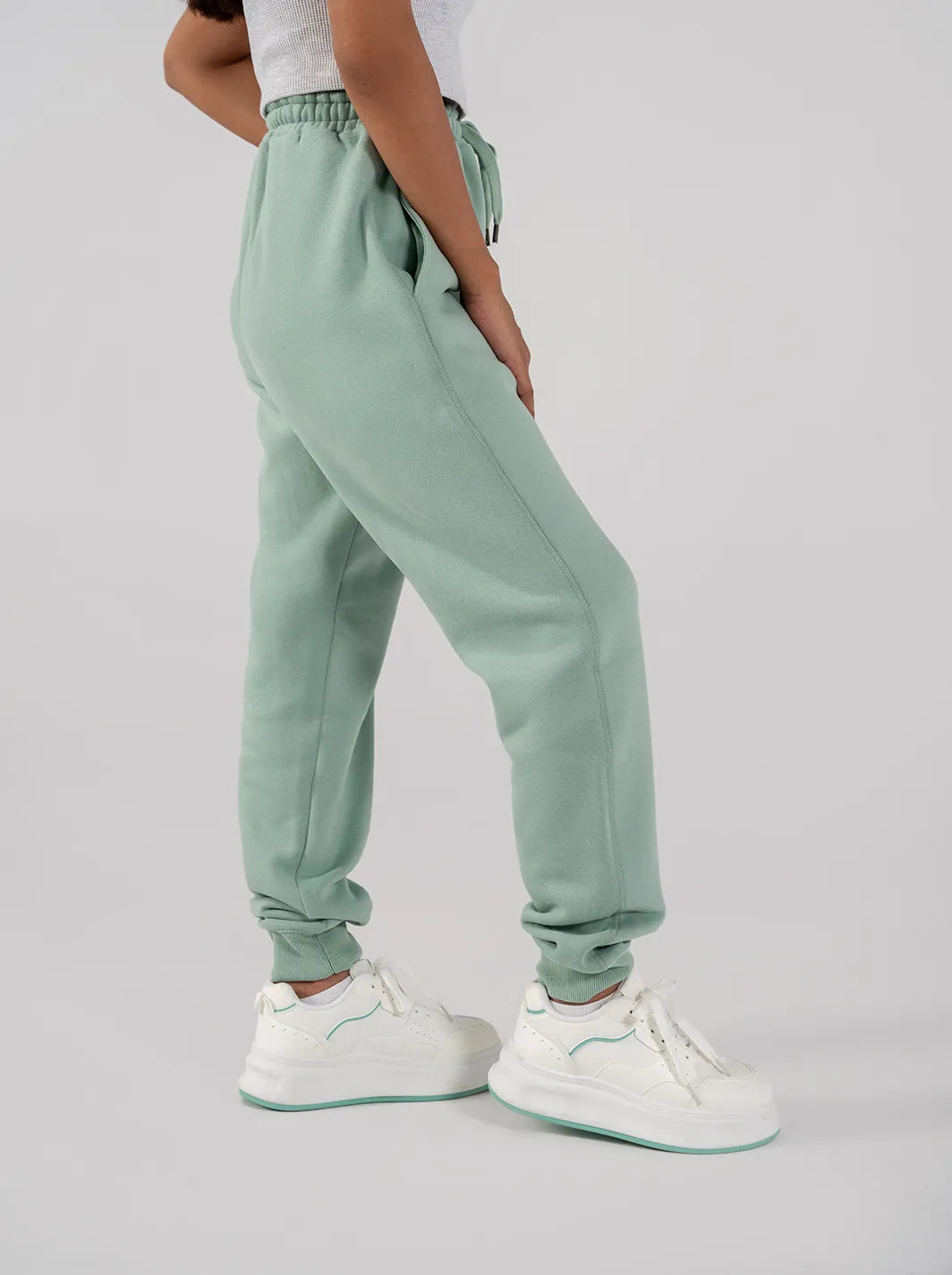 Ladies Fleece Elasticated Trouser (Light Teal)