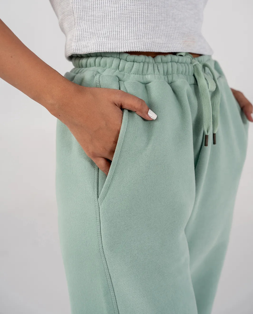 Ladies Fleece Elasticated Trouser (Light Teal)