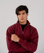 Men's Fleece Half Zipper (Burgundy)