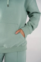 Ladies Fleece Hoodie (Light Teal)