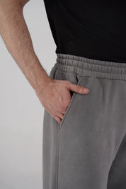 Men's Fleece Elasticated Leg Opening Trousers (Grey)