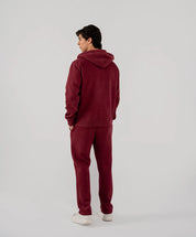 Men's Fleece Zipper Hoodie (Burgundy)