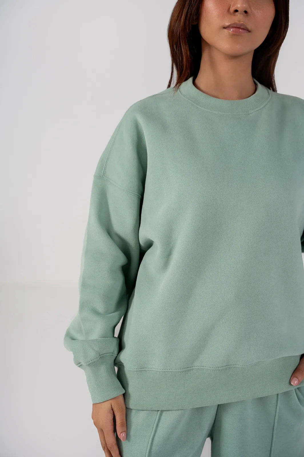 Ladies Fleece Sweatshirt (Light Teal)