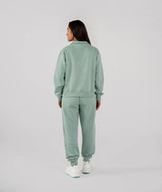 Ladies Fleece Half Zipper (Light Teal)