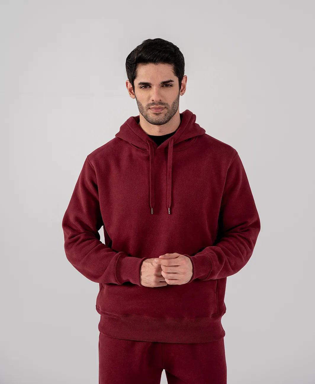 Men's Fleece Hoodie Burgundy