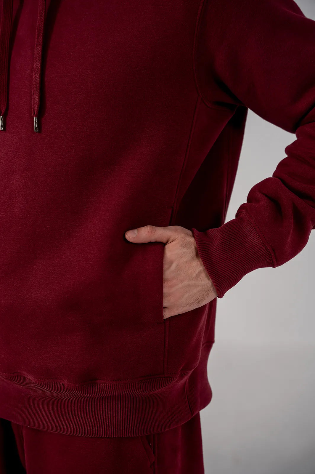 Men's Fleece Hoodie (Burgundy)