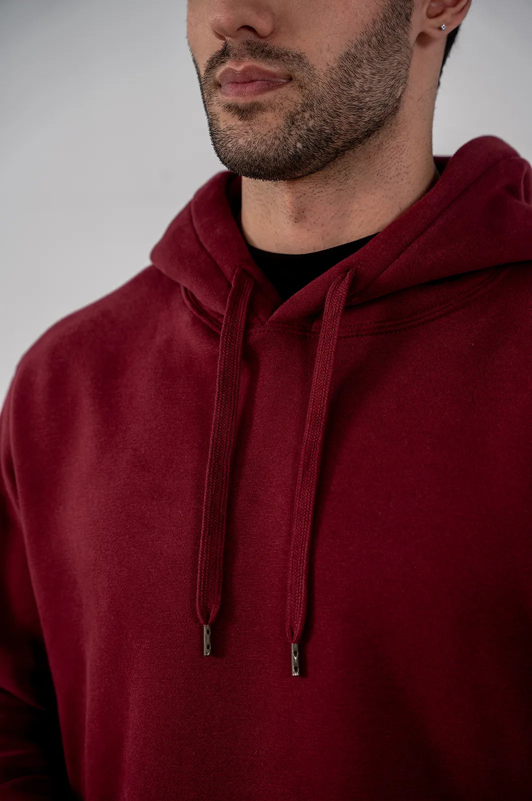 Men's Fleece Hoodie (Burgundy)