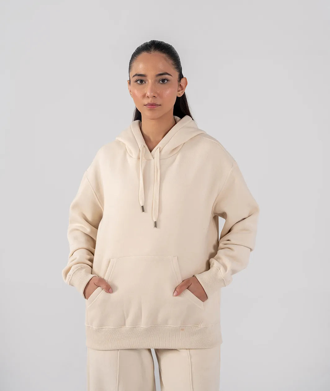 Ladies Fleece Hoodie Ivory