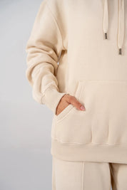 Ladies Fleece Hoodie (Ivory)
