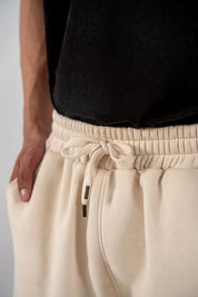 Men's Fleece Elasticated Leg Opening Trousers (Ivory)