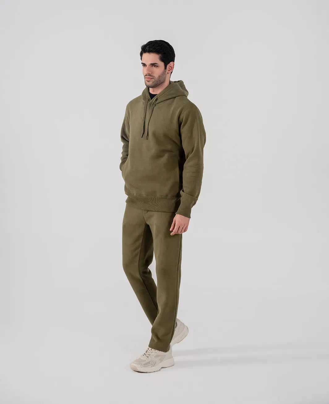 Men's Fleece Hoodie (Olive Green)