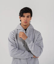 Men's Fleece Zipper Hoodie (Grey Melange)
