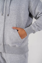 Men's Fleece Zipper Hoodie (Grey Melange)