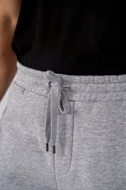 Men's Fleece Straight Cut Trousers (Grey Melange)