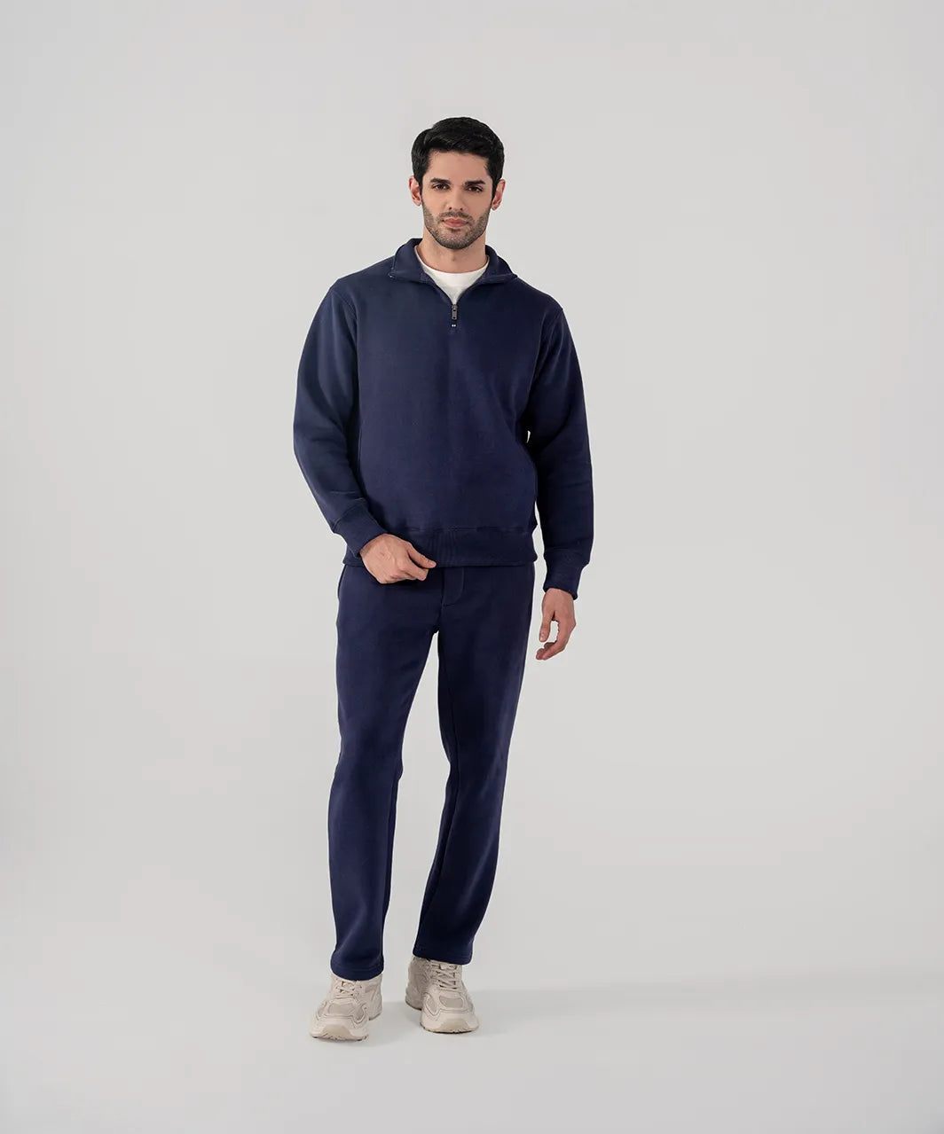 Men's Fleece Half Zipper (Navy)