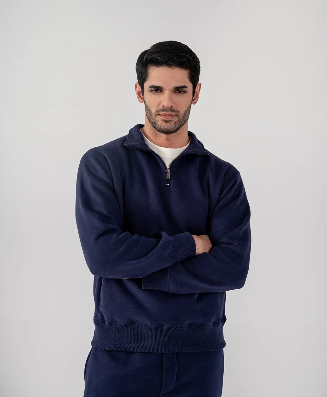 Men's Fleece Half Zipper (Navy)