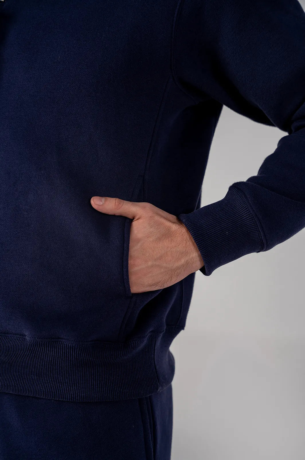 Men's Fleece Half Zipper (Navy)