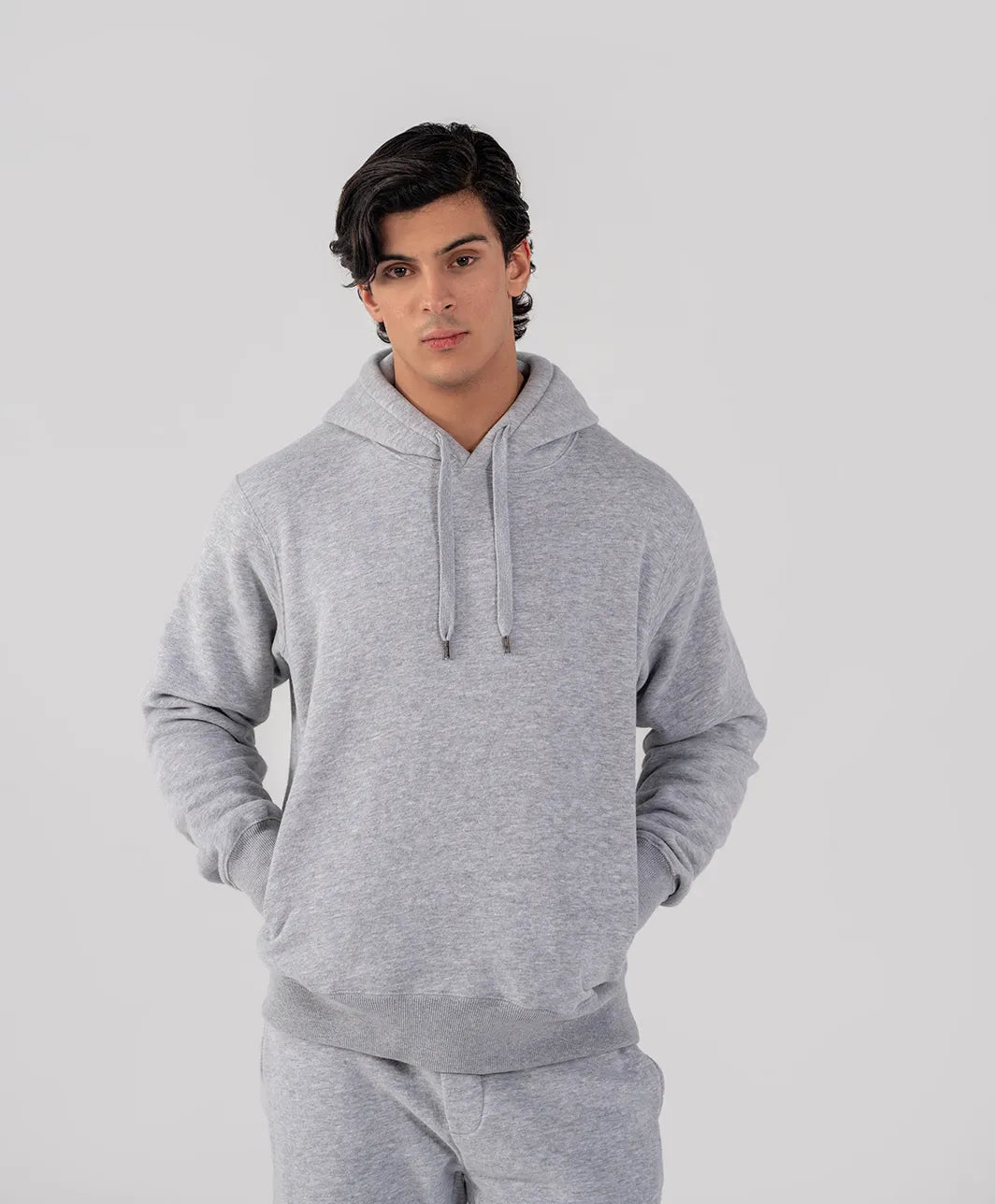 Men's Fleece Hoodie Grey Melange