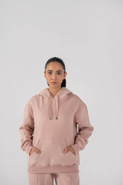 Ladies Fleece Hoodie Pink 