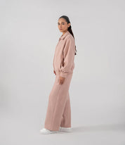 Ladies Collar Zip Jacket (Pastel Pink)