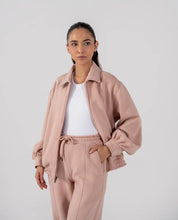 Ladies Collar Zip Jacket (Pastel Pink)