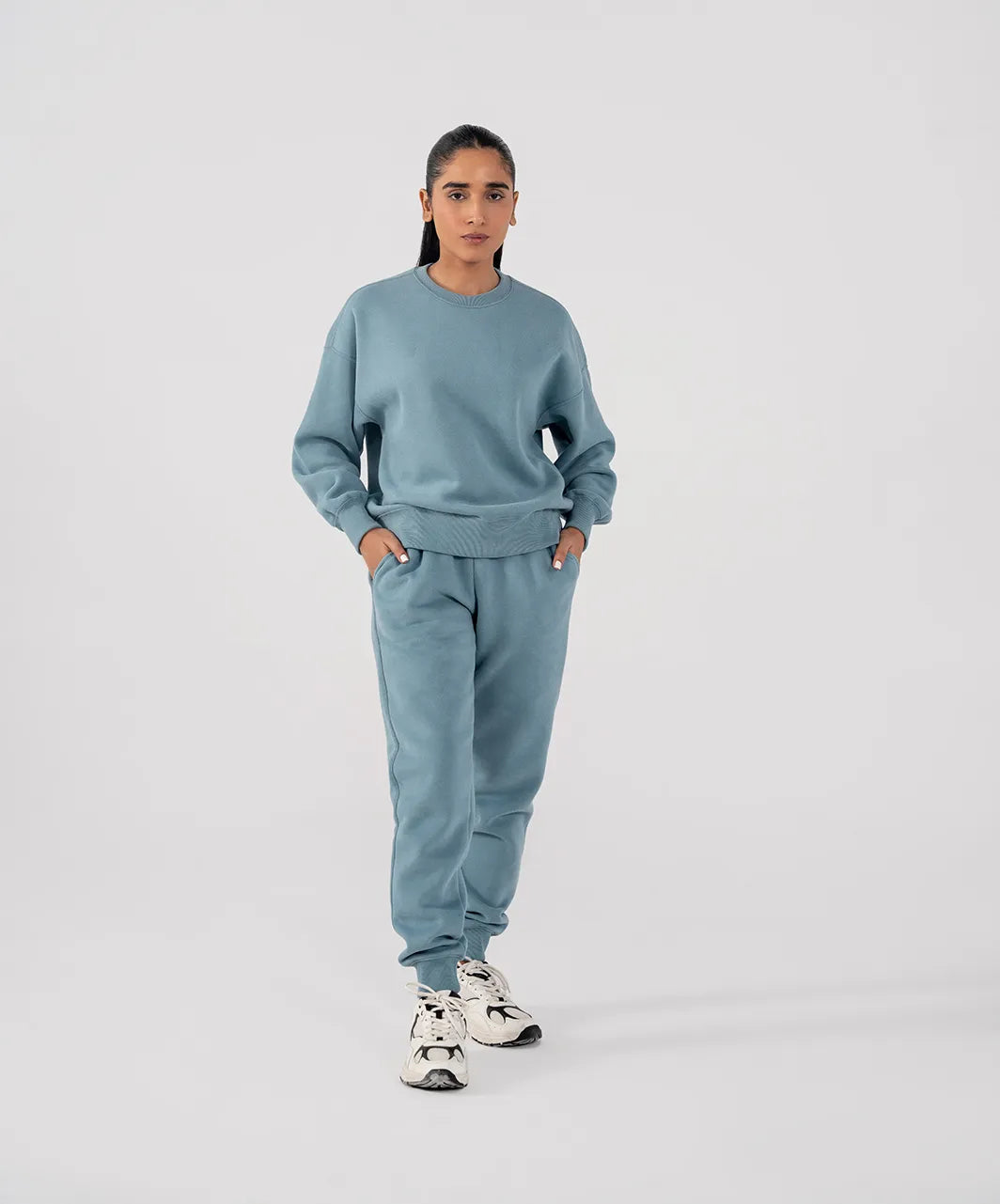 Ladies Fleece Sweatshirt (Steel Blue)