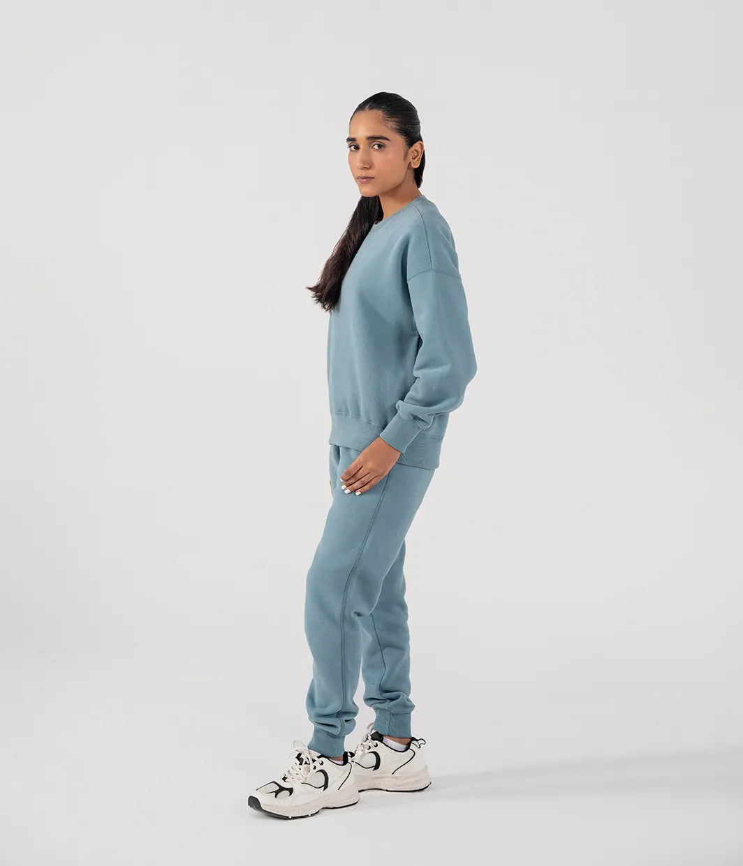 Ladies Fleece Sweatshirt (Steel Blue)
