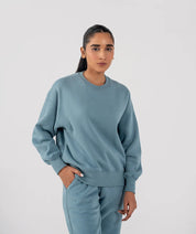 Ladies Fleece Sweatshirt (Steel Blue)