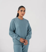 Ladies Fleece Sweatshirt (Steel Blue)