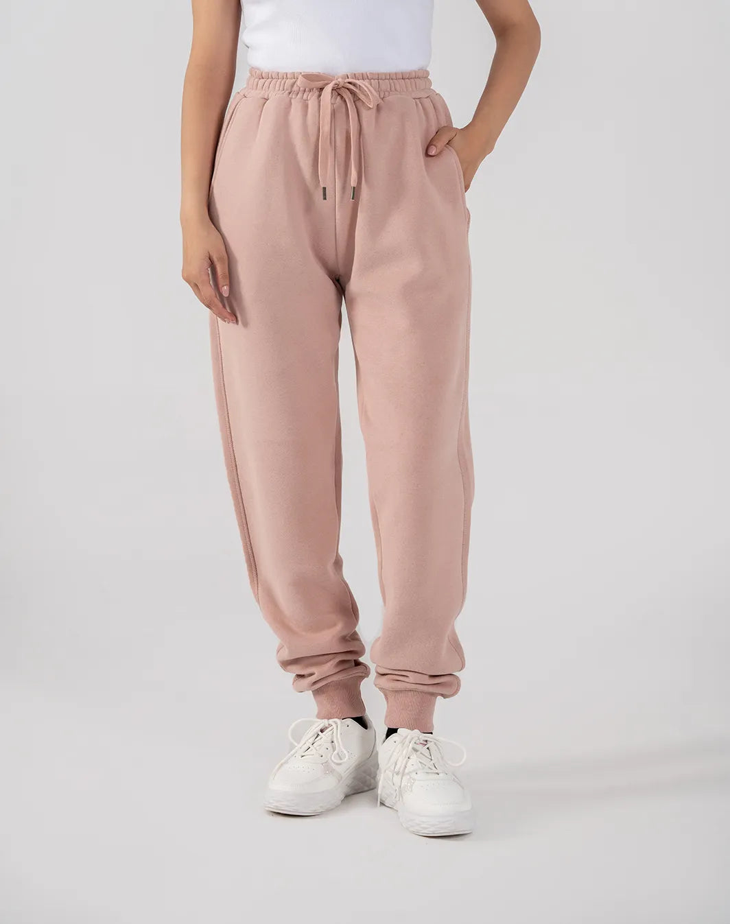 Ladies Fleece Elasticated Trouser (Pastel Pink)