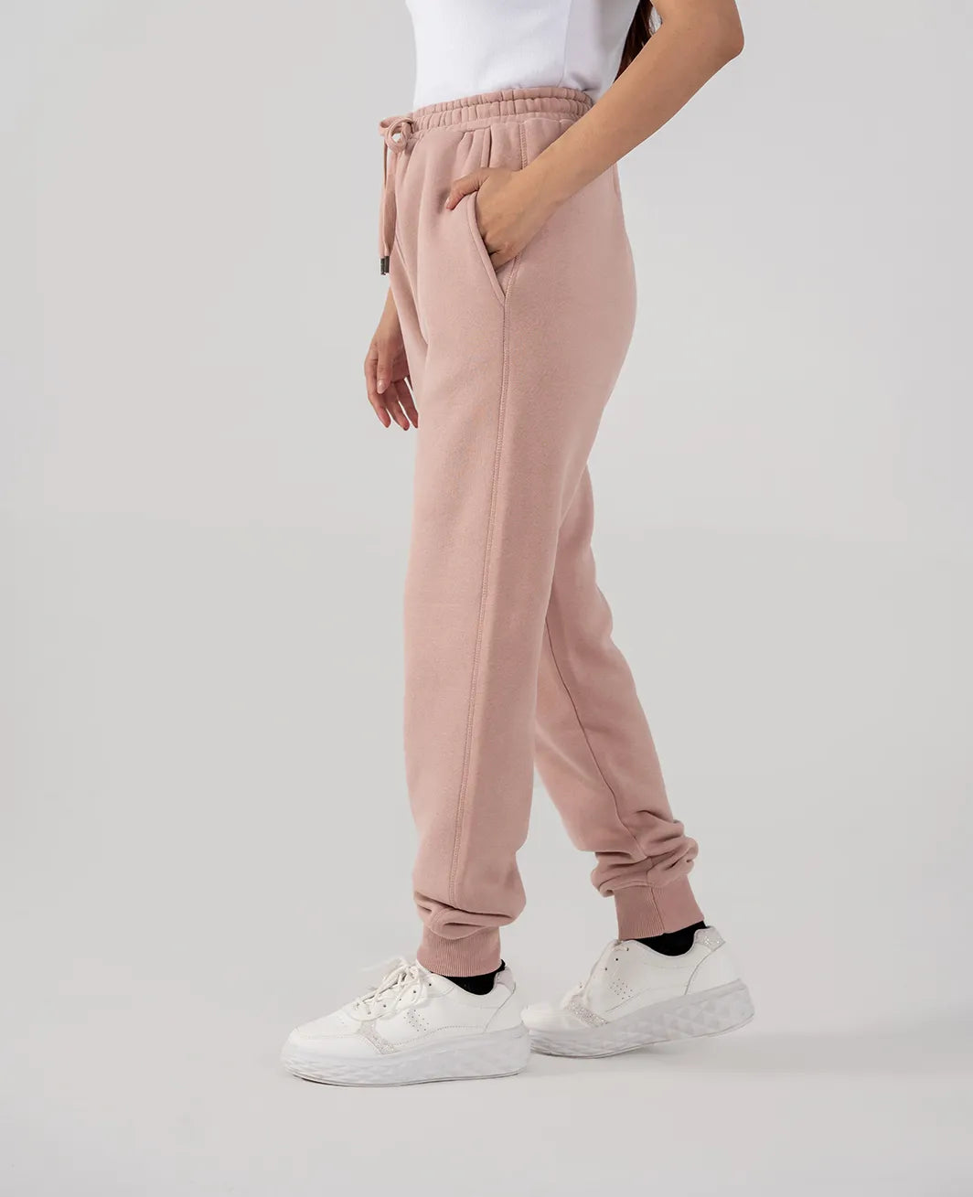 Ladies Fleece Elasticated Trouser (Pastel Pink)