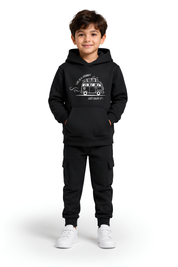 Graphic Hoodie & Cargo Jogger Set Black MM-1000