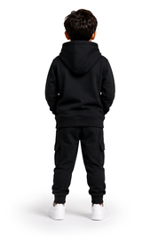Graphic Hoodie & Cargo Jogger Set Black MM-1000